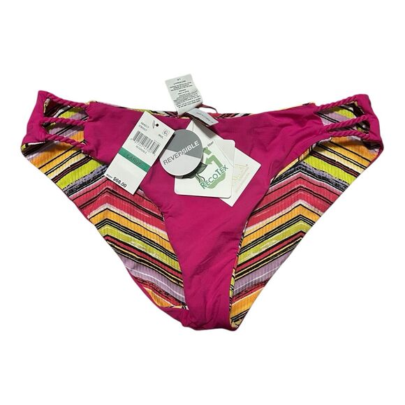 Becca by Rebecca Virtue Farah Reversible Hipster Bikini Bottoms Large Multi - Picture 8 of 10
